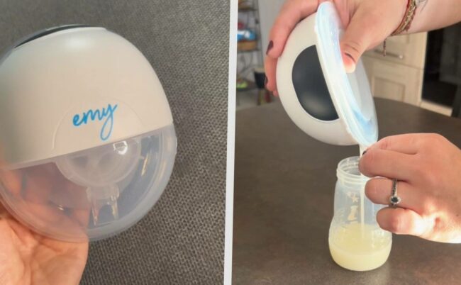 anne-laure kiné spécialisée en périnatalité donne son retour d'expérience sur le meilleur tire-lait mains libres Emy Pump