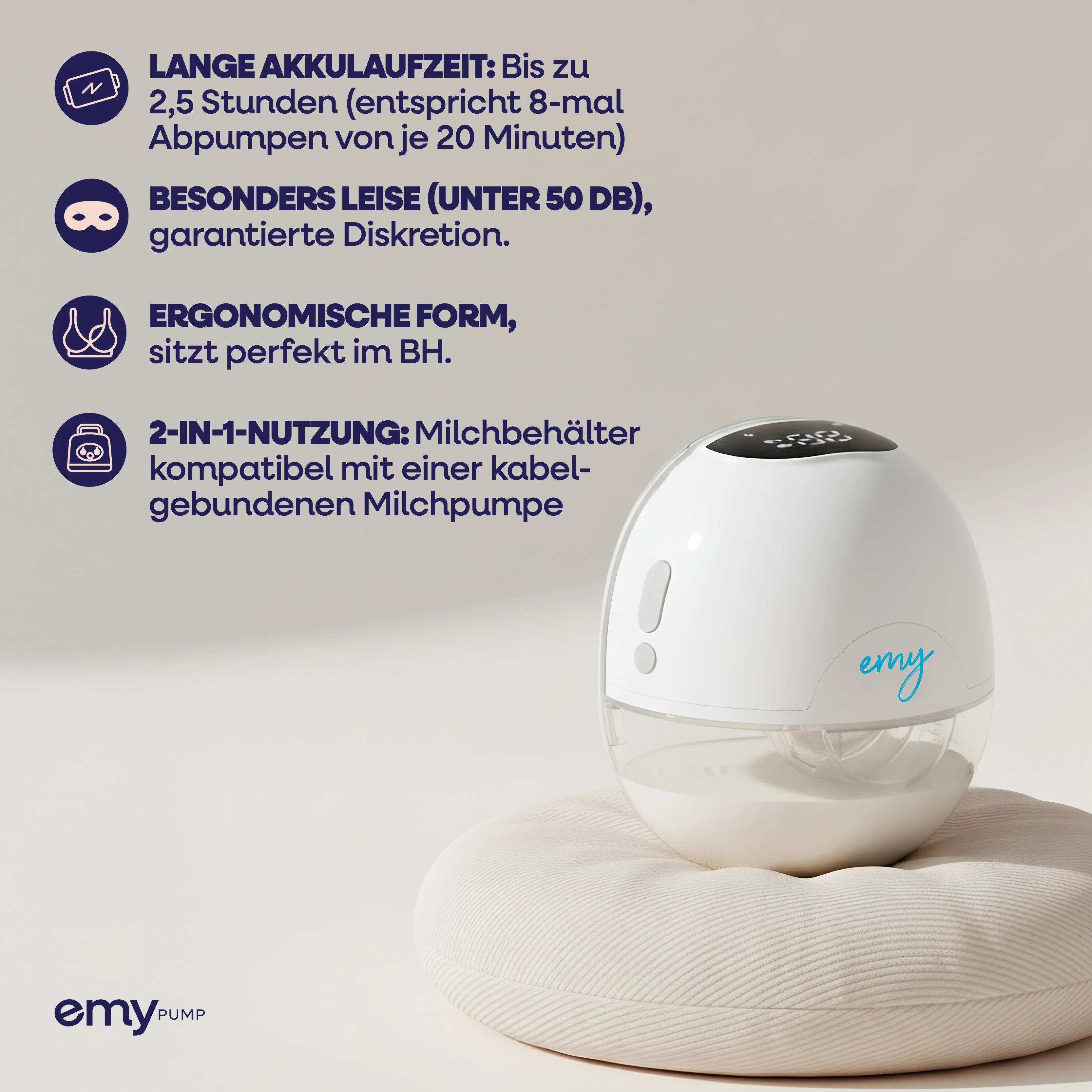emy pump lange akkulaufzeit